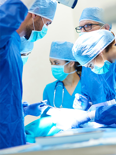 surgery team operating